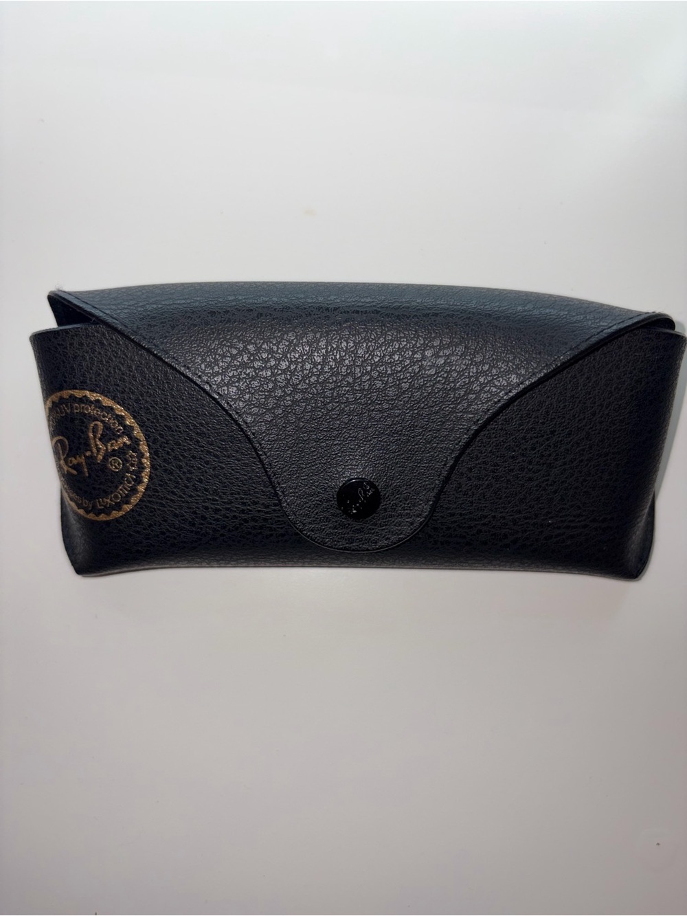 Ray-Ban Black Sunglass Case with Gold Logo